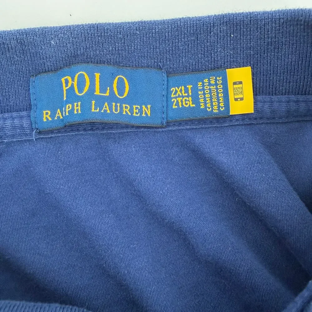 POLO Ralph Lauren Short Sleeve Navy Size‎ 2XLT Logo Embroidered